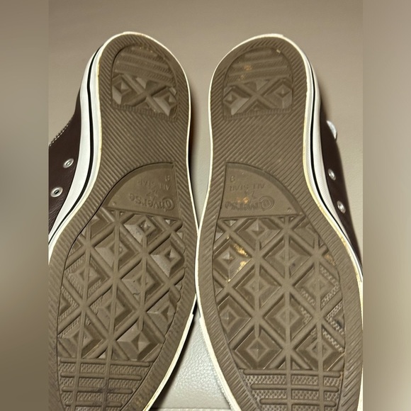 Converse Leather All Stars - Lo Ox - Mens 9 Womens 11 - Dark Root Brown - Picture 8 of 12